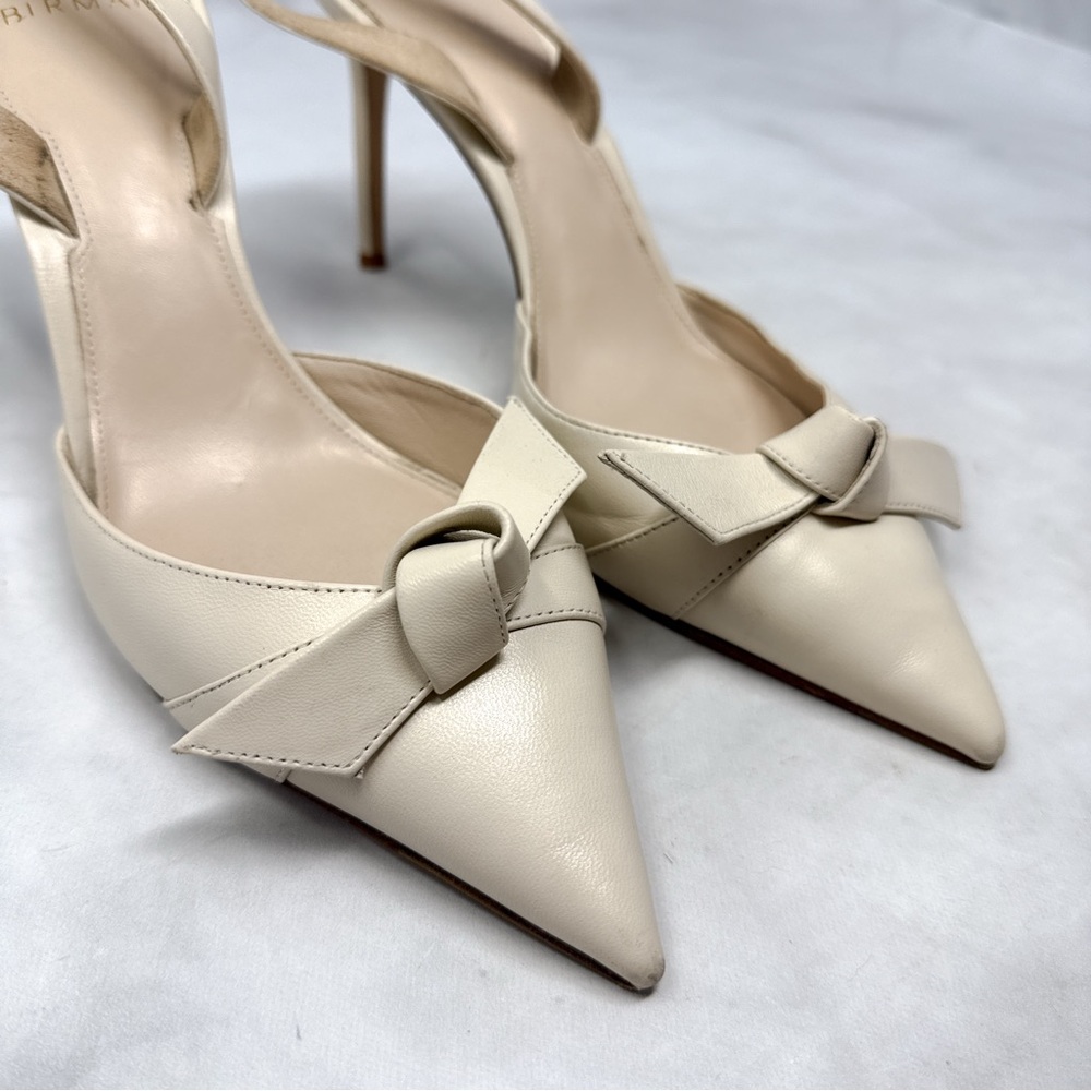 Alexandre Birman Clarita 85 Bow Knot Pointed Toe Slingback Pump Mid Heels 38.5 - Picture 5 of 16